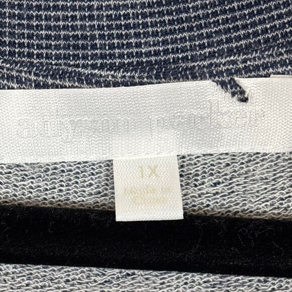 Adyson Parker Women’s Plus 1X  Blue Stretch Midi Short Sleeve Shirt Dress - Picture 3 of 6